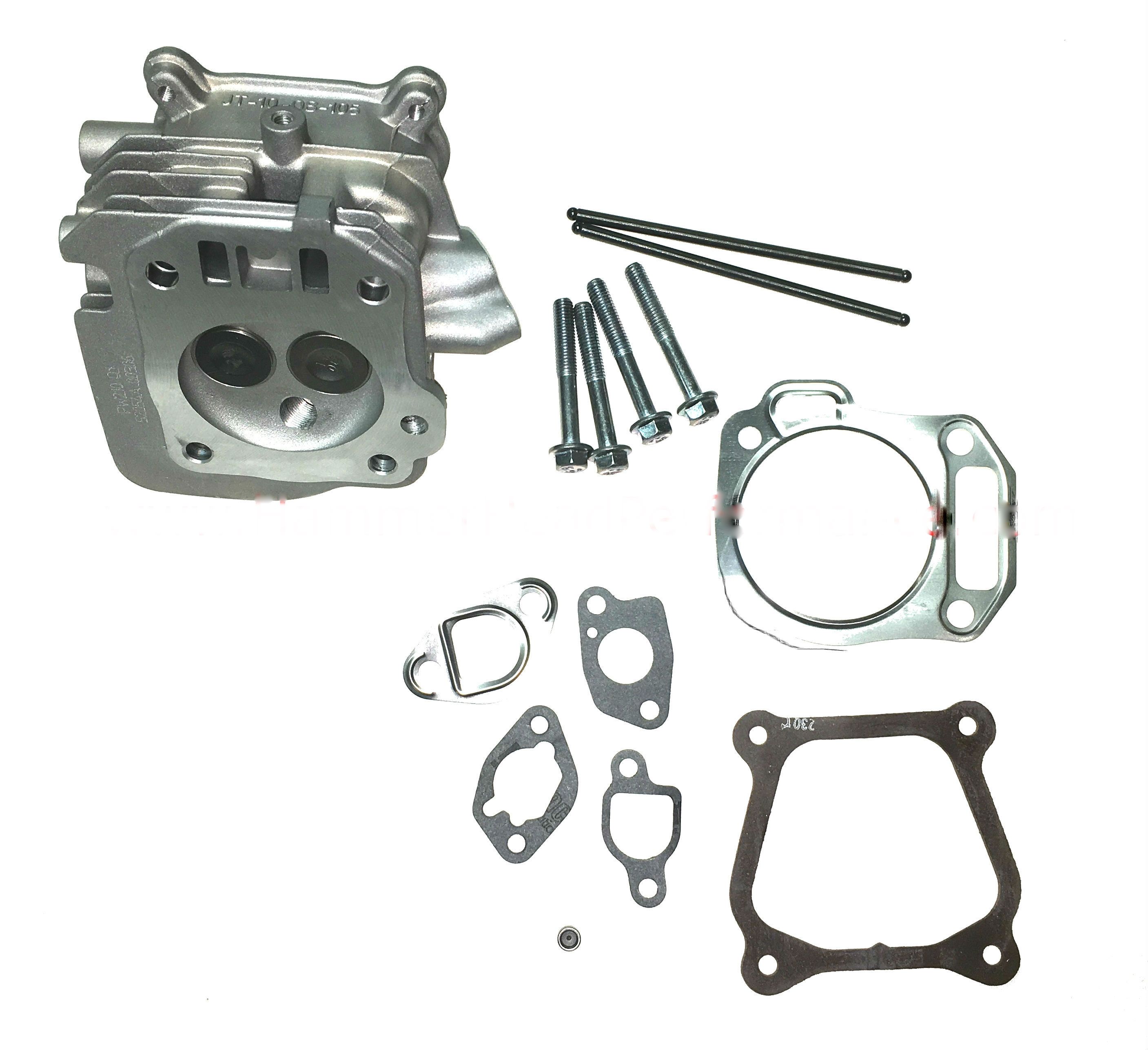 Hammerhead LCT Cylinder Head Assembly with Valves and Gaskets for 208cc