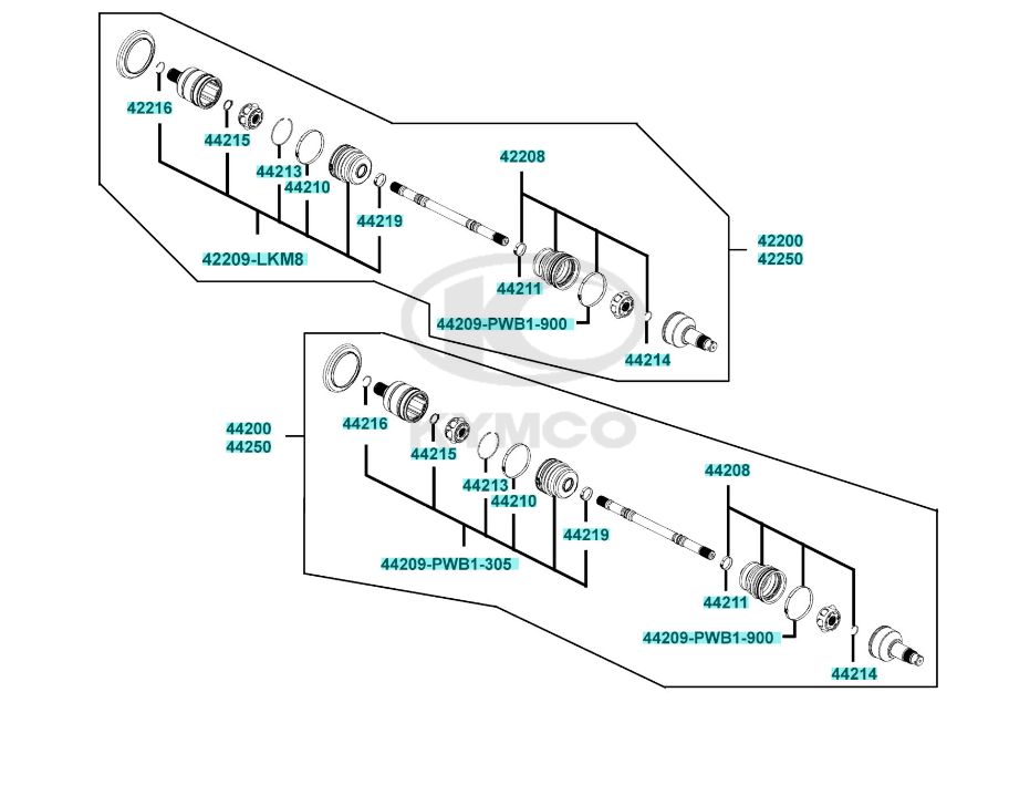 2022 KYMCO UXV 700i (Separated Parts Of Half shaft)