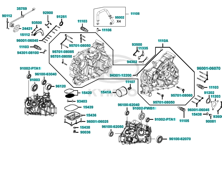 2023 KYMCO MXU 450i (Right Crank Case)