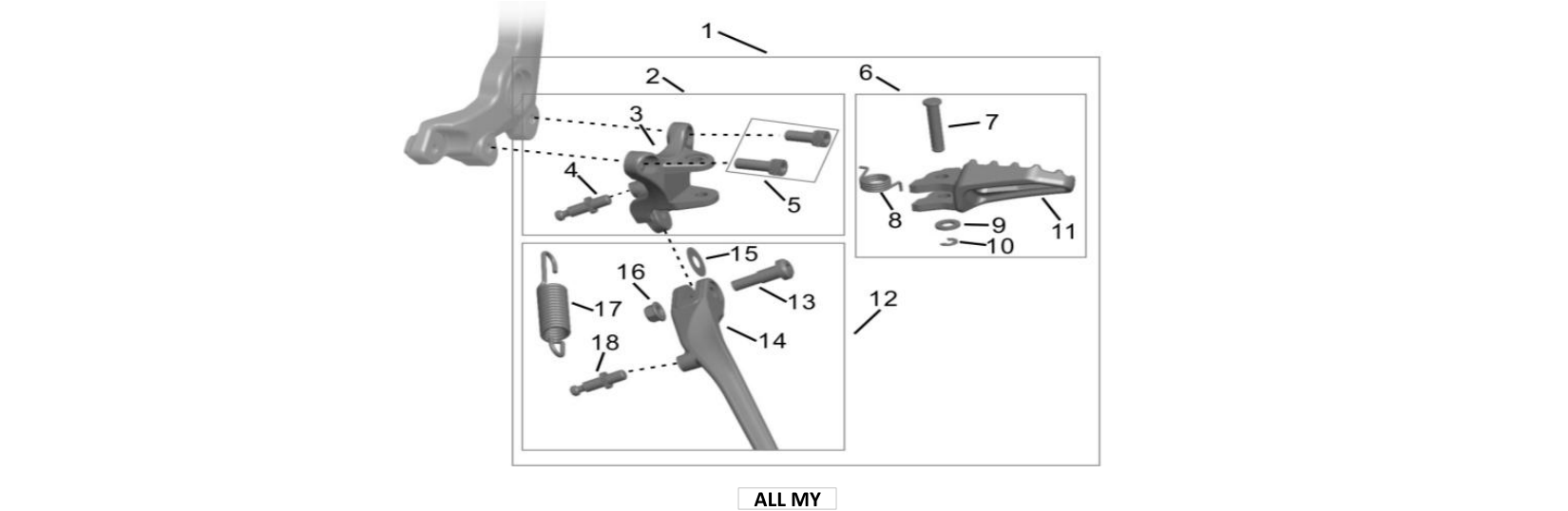 14. Left Foot Peg Assembly