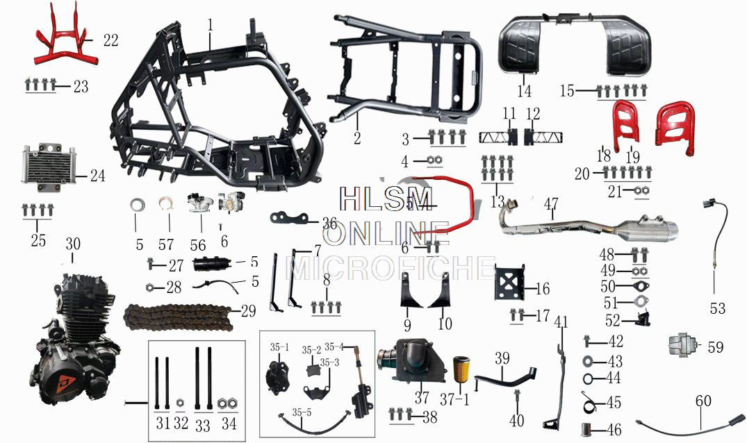 Frame - Engine W/Exhaust