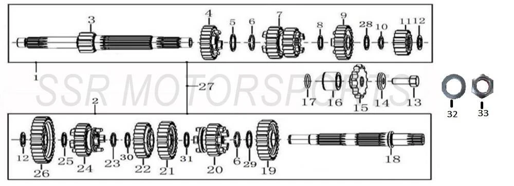 2017 SSR SR250S - Transmission Parts Diagram