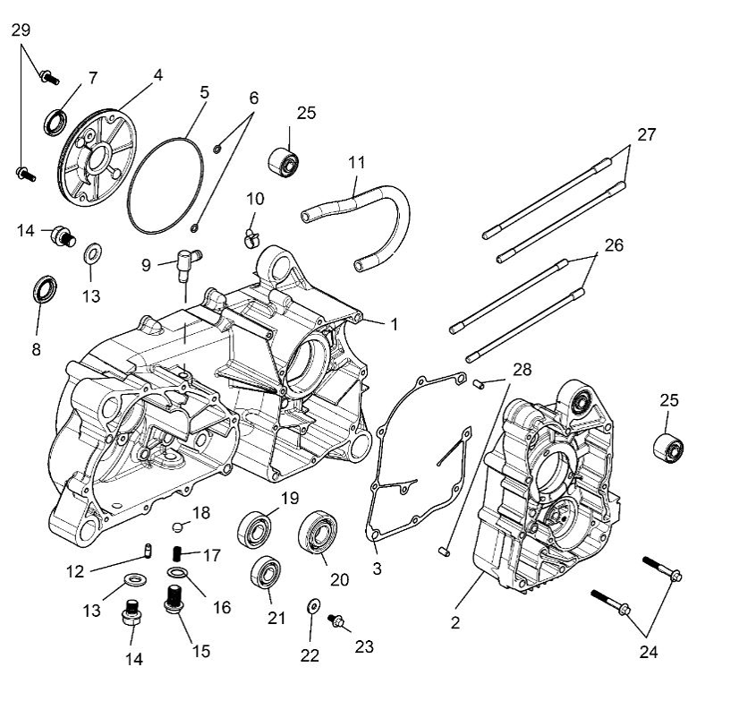 Engine, Crankcase Complete Left/Right