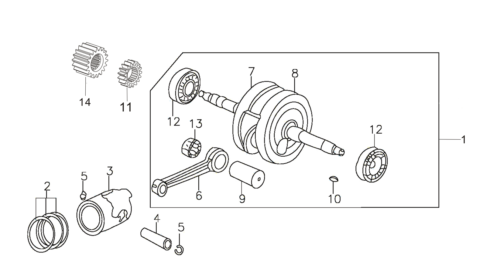Piranha P140 (Crankshaft/Piston/Piston Rings) Piranha P140 (Crankshaft/Piston/Piston Rings)