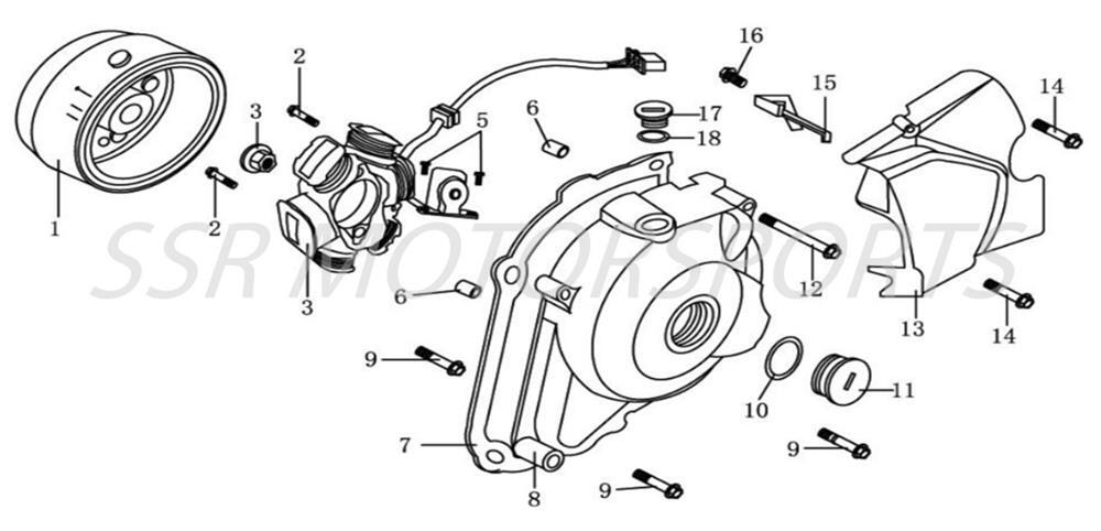 Left Engine Cover & Stator - 3P