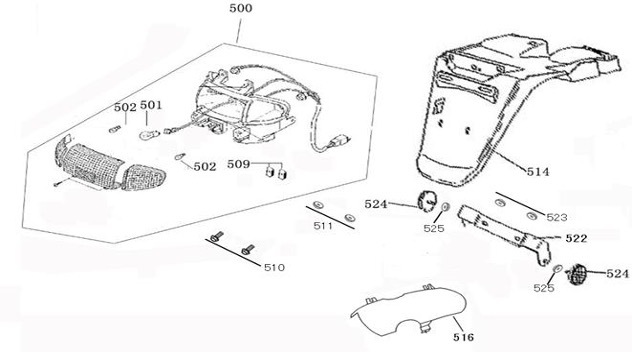 Wolf Rx 50 (Tail Light Assembly/Rear Fender)