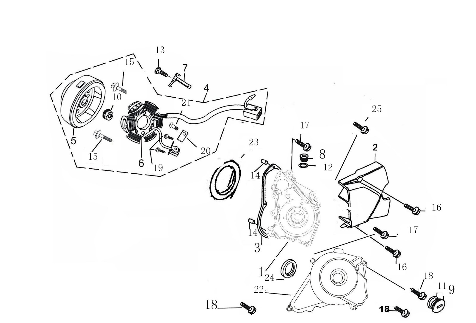 YCF Bigy 150 (Crankcase Cover| Stator)	