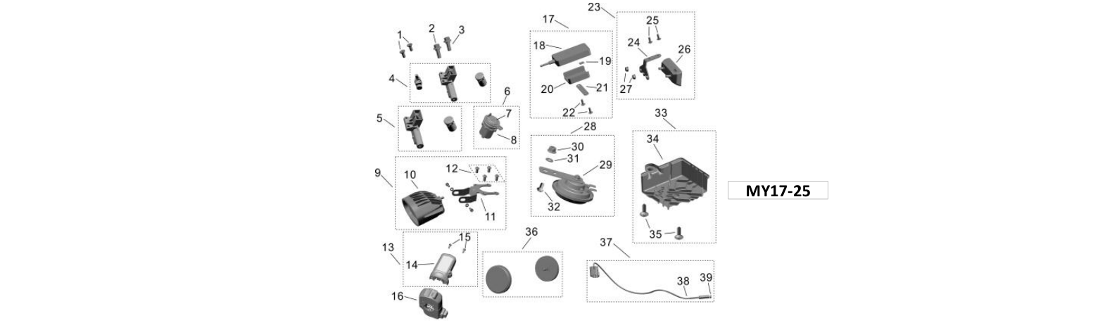 10. (MY17-25) Locks & Lights & Horn & DC Converter