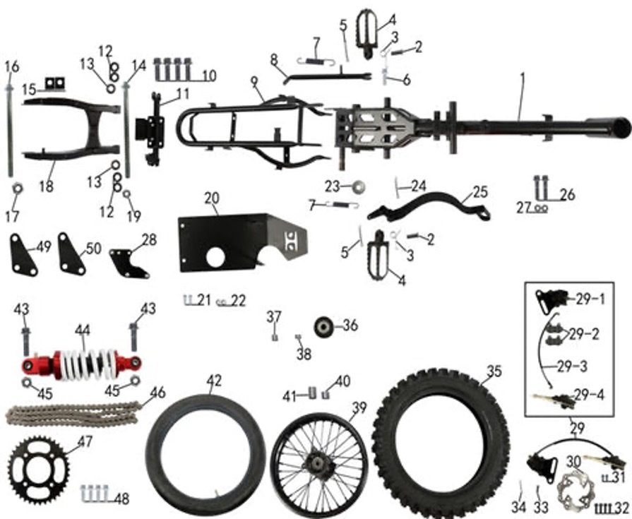 Tao DB17 (Frame & Rear End Assembly)