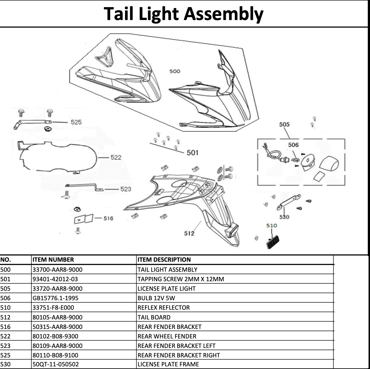 Tail Light Assembly
