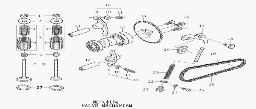 Cam Shaft W/ Valves Assembly