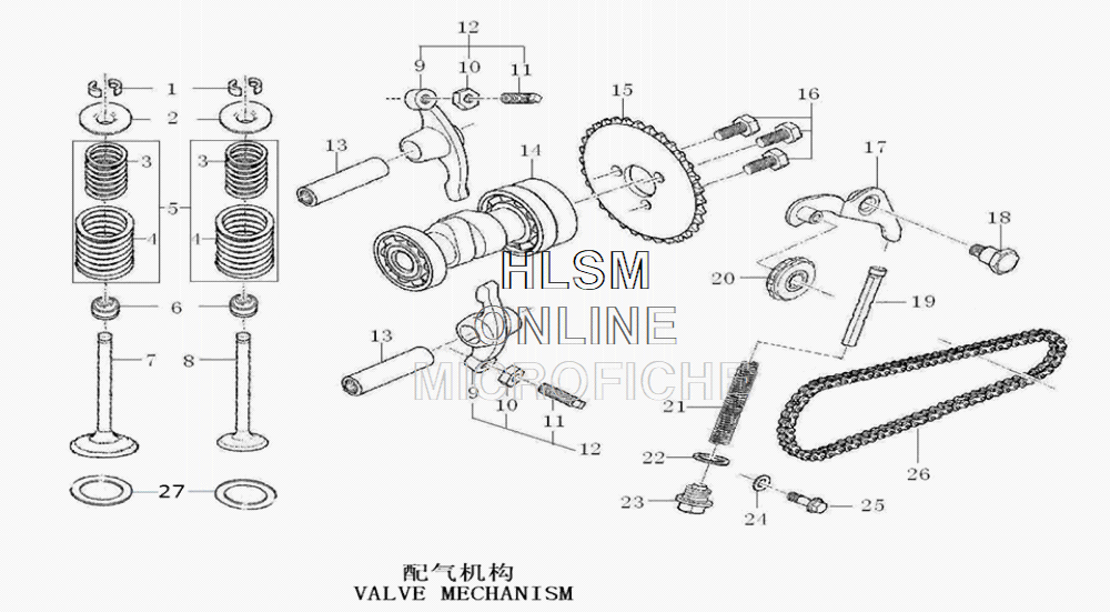 Cam Shaft W/ Valves Assembly