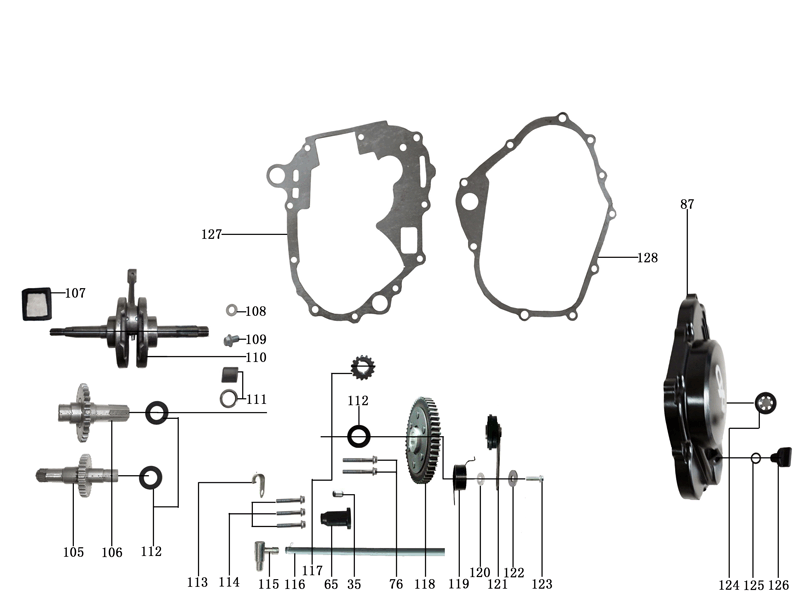 YCF 50A (Right Crankcase Parts)