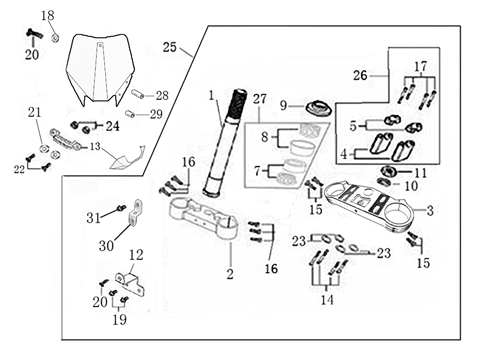 YCF Pilot F150 (Steering Stem Assembly) YCF Pilot F150 (Steering Stem Assembly)