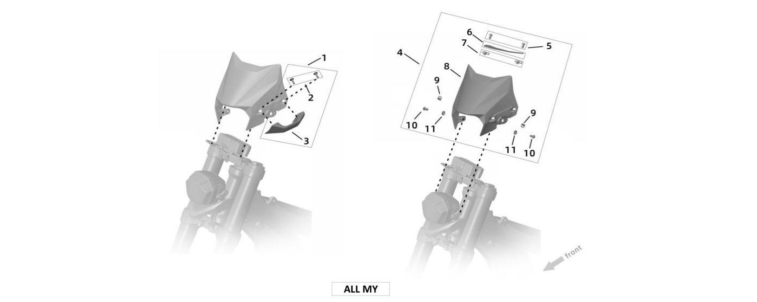 43. Head Light Shroud & Front Turn Signal