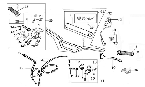 YCF Pilot F150 (Handle Bar Assembly) YCF Pilot F150 (Handle Bar Assembly)