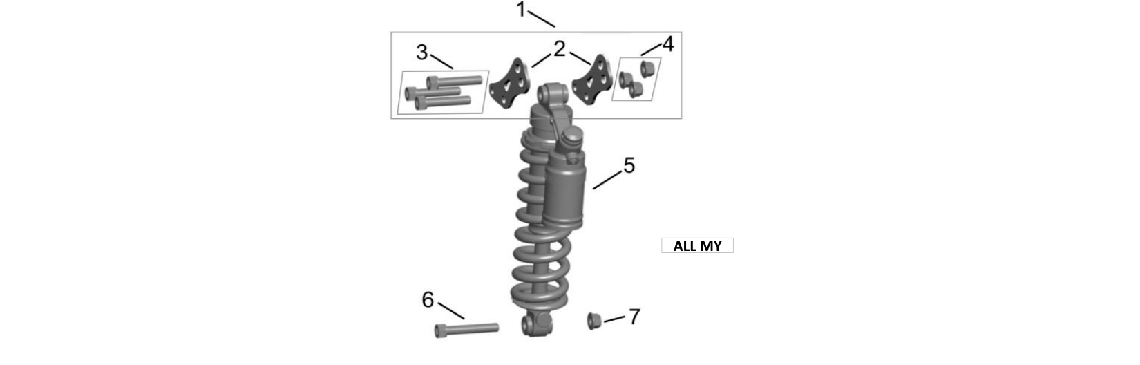 2026 Surron Hyper Bee - Rear Shock System Parts Diagram