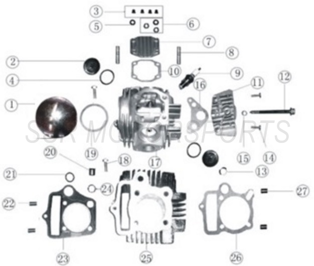 2025 SSR SR70AE - Cylinder Head & Cylinder Parts Diagram