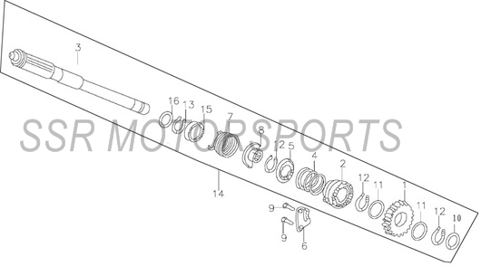 2017 SSR SR170TX - Kickstart Assy. Parts Diagram