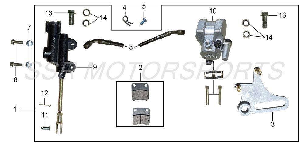 2017 SSR SR170TX - Rear Brake System Parts Diagram