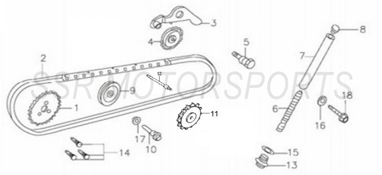 2022 SSR SR140TR - Timing Chain Parts Diagram