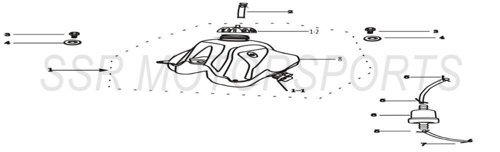 2022 SSR SR125 - Fuel Tank Parts Diagram