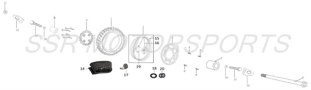 2025 SSR SR70AE - Rear Wheel Parts Diagram