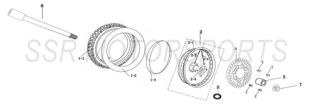 2016 SSR SR170TX - Front Wheel Parts Diagram