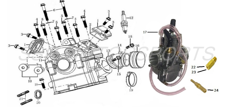 2017 SSR SR250S - Cylinder Head Parts Diagram
