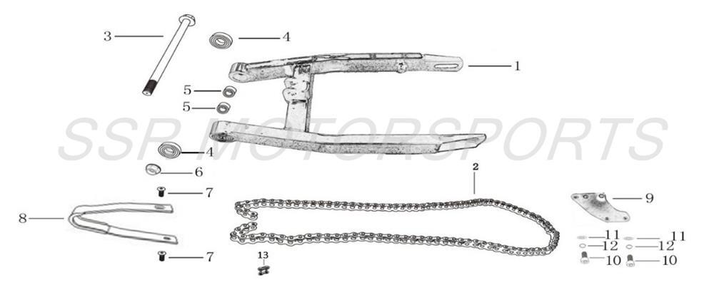 2022 SSR SR125AUTO - Swingarm Parts Diagram
