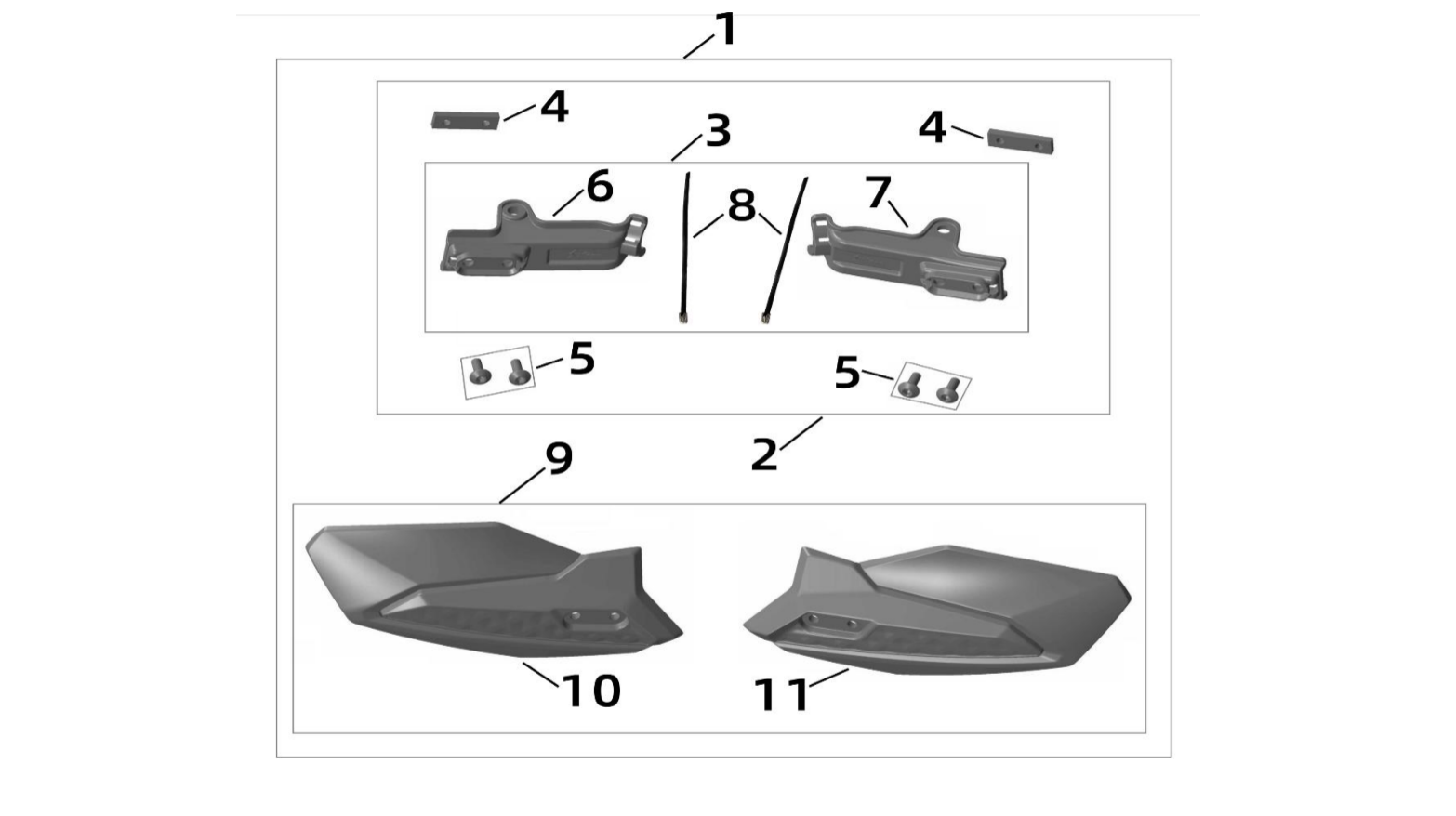 2025 Surron Ultra Bee - Handguard Parts Diagram