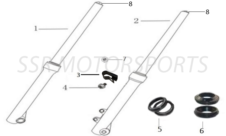 2022 SSR SR125 - Front Suspension Parts Diagram
