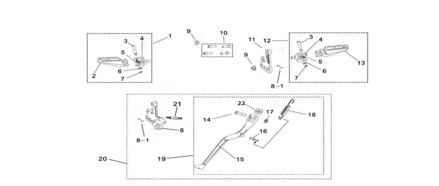 2025 Surron Light Bee X - Side Stand / Footpeg Parts Diagram