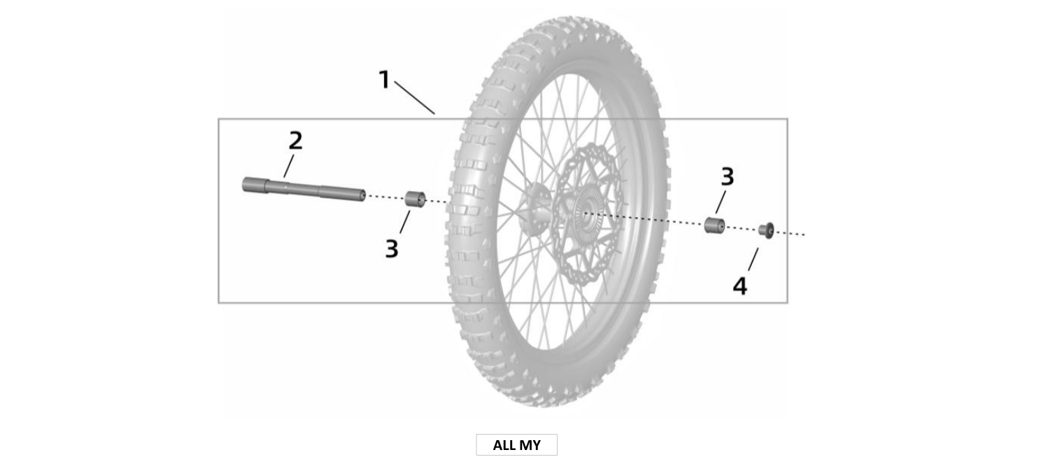 2026 Surron Ultra Bee - Front Wheel Axle & Bushing Parts Diagram