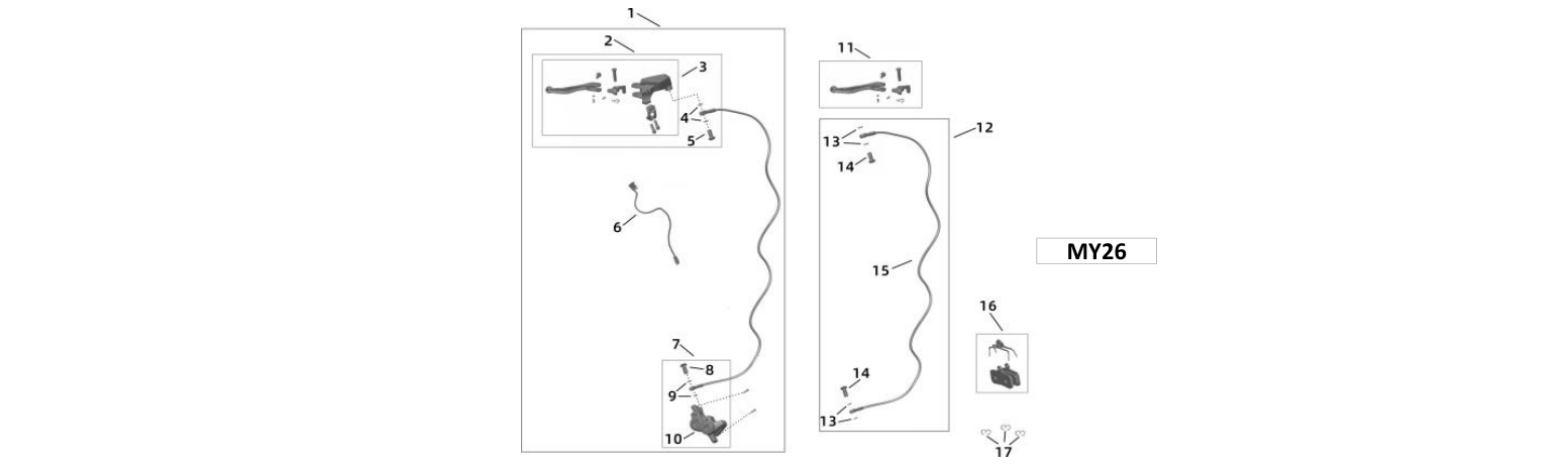 2026 Surron Light Bee X - (MY26) Rear Brake System Parts Diagram
