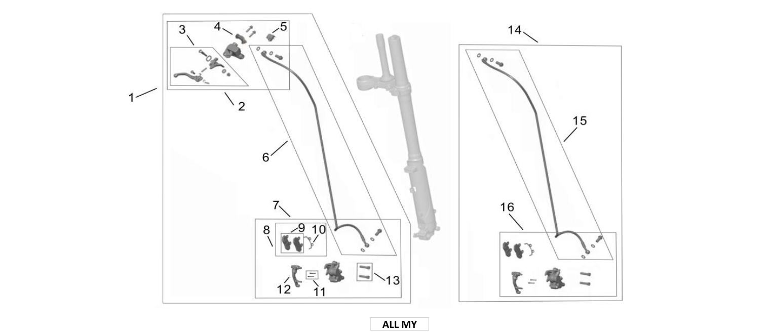 2026 Surron Ultra Bee - Front Brake Parts Diagram