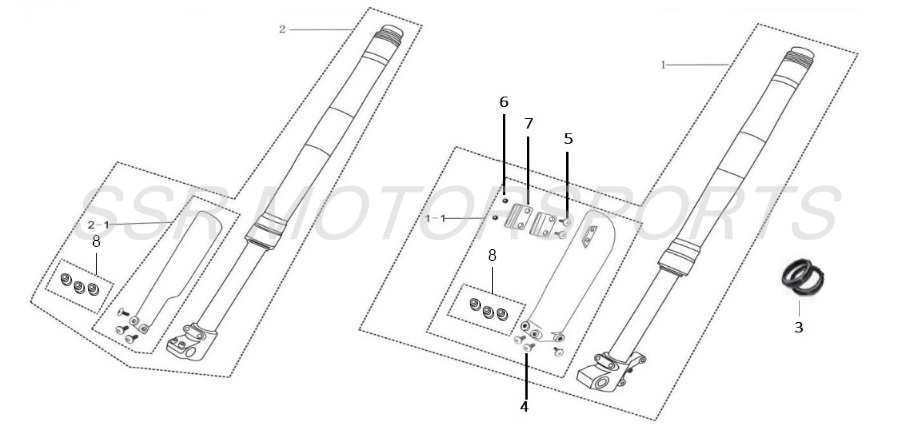 2025 SSR SR125ME - Front Suspension Parts Diagram