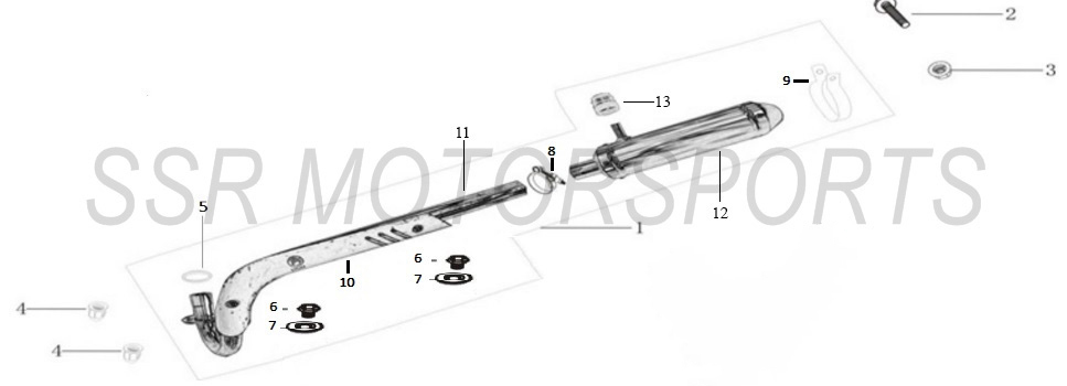 2025 SSR SR125ME - Muffler Parts Diagram