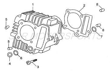 2015 SSR SR125TR - Cylinder Parts Diagram
