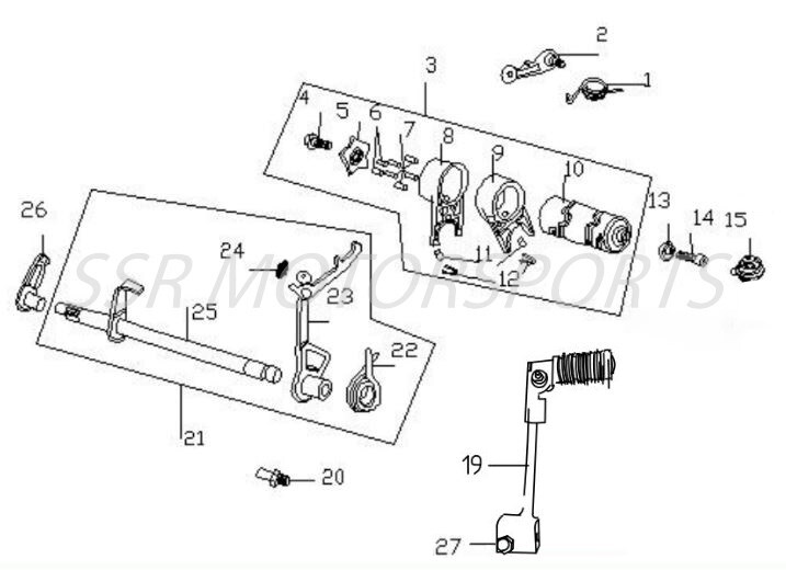 2025 SSR SR110SE - Gear Shift Drum Parts Diagram