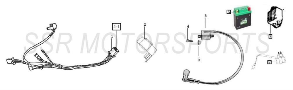 2022 SSR SR125 - Wire Harness Parts Diagram