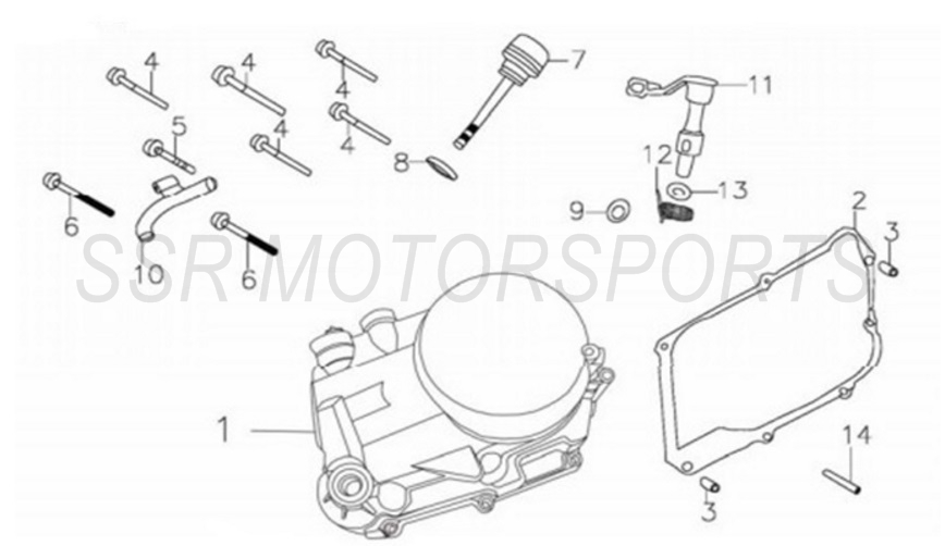 2022 SSR SR140TR - Right Engine Cover Parts Diagram