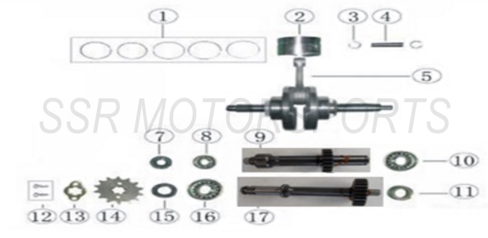 2025 SSR SR70AE - Crankshaft & Transmission Parts Diagram