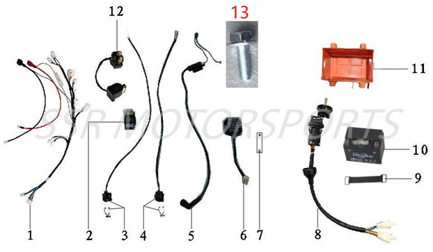 2026 SSR SR140RB - Wire Harness & Electrical Components Parts Diagram