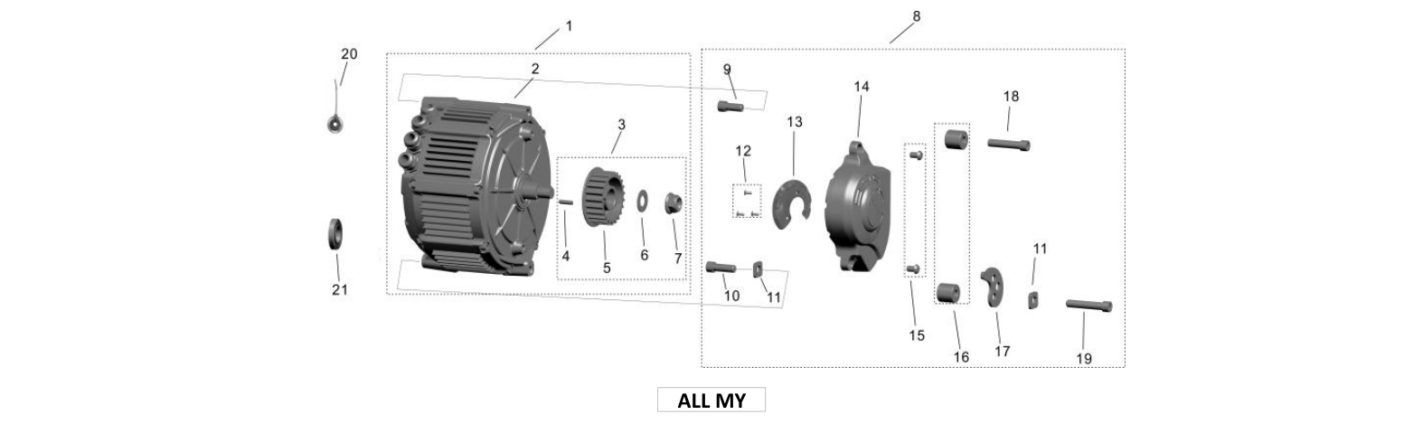 2026 Surron Light Bee X - Motor System Parts Diagram