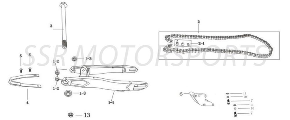 2022 SSR SR125TR - Swingarm Parts Diagram