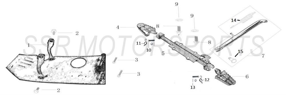 2017 SSR SR110SEMI - Footpegs And Skid Plate Parts Diagram