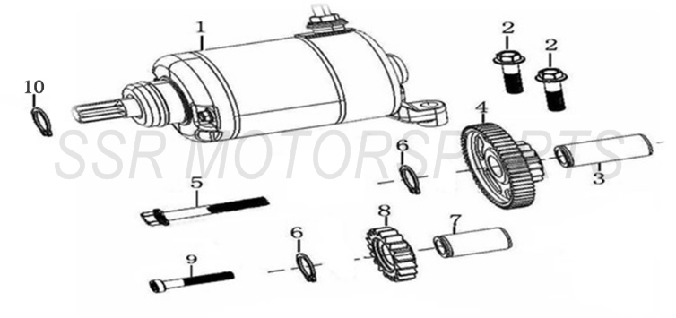 2017 SSR SR250S - Starter Motor Parts Diagram