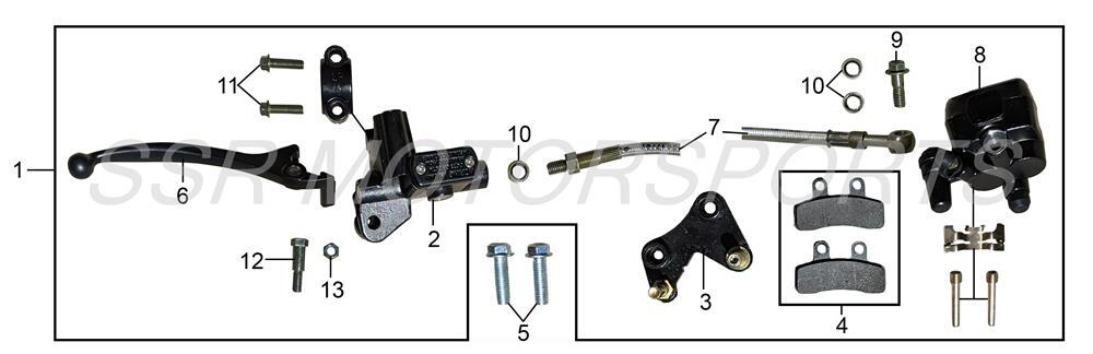 2025 SSR SR110SE - Front Brake System Parts Diagram