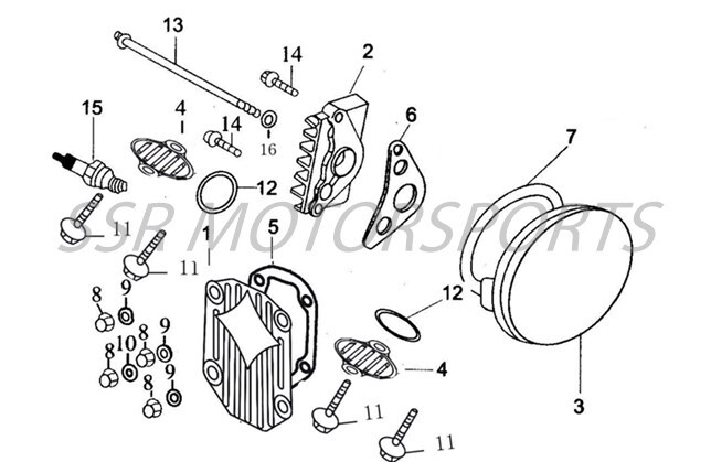 2026 SSR SR125R - Cylinder Head Covers Parts Diagram